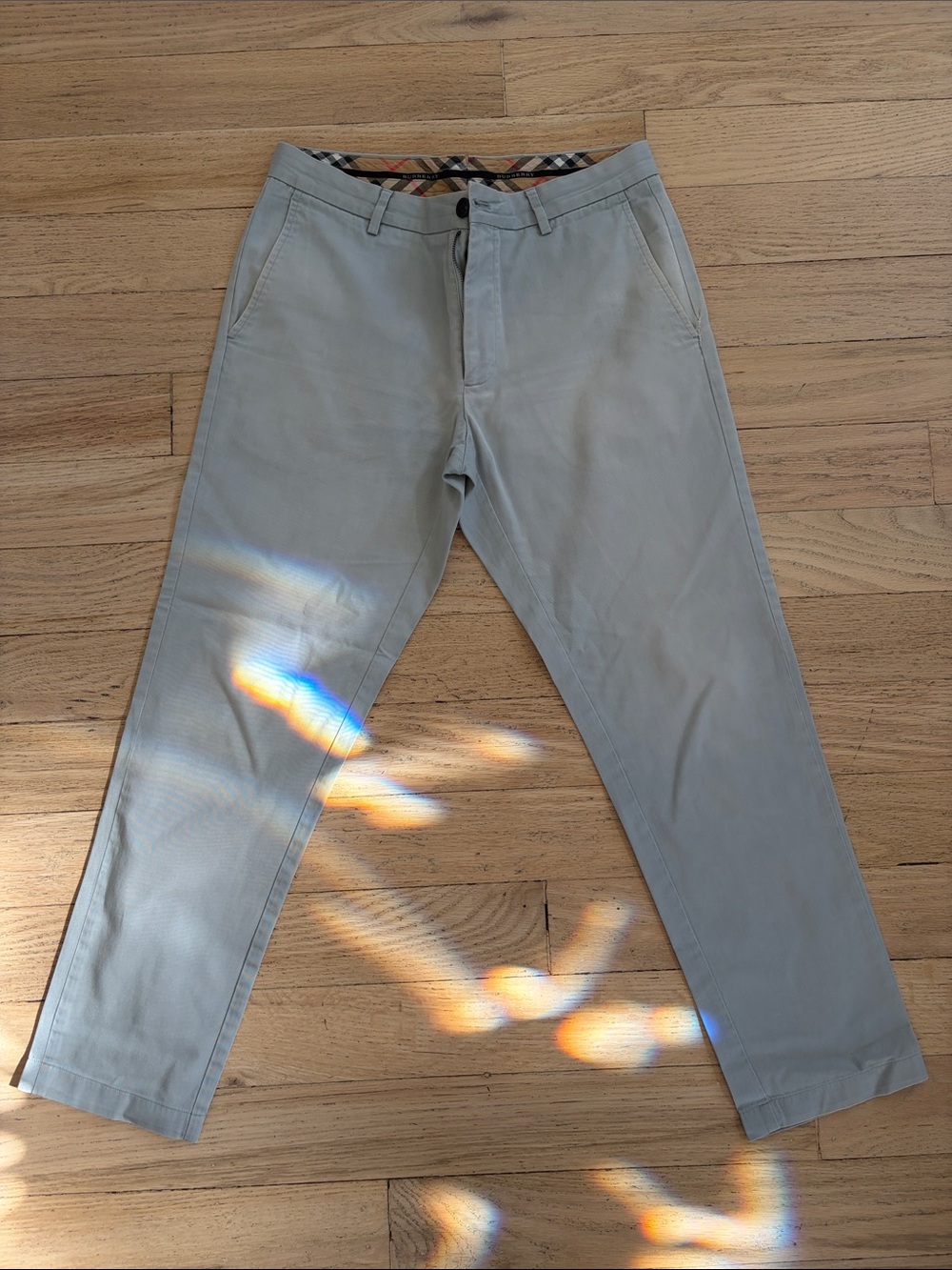 Burberry Light Gray Men’s Chino Pants - Classic Straight Fit